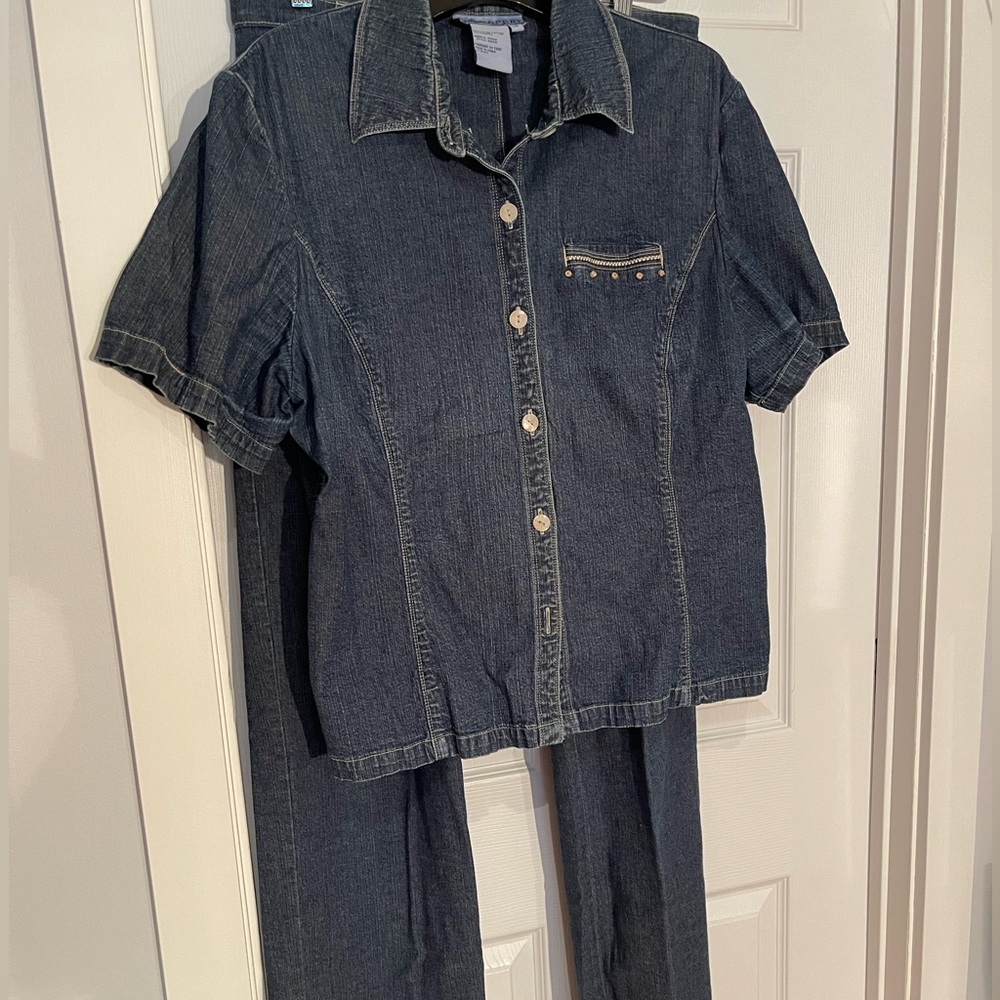 Denim set |Jacket and Pants Vintage 1980 Lana SportsSizes 14 p
